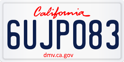 CA license plate 6UJP083