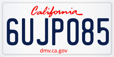 CA license plate 6UJP085