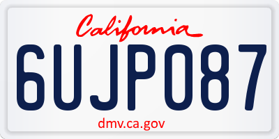 CA license plate 6UJP087