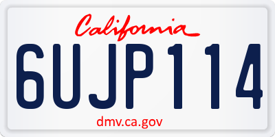 CA license plate 6UJP114