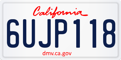 CA license plate 6UJP118