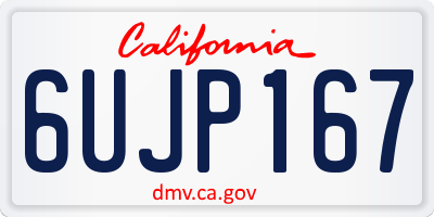 CA license plate 6UJP167