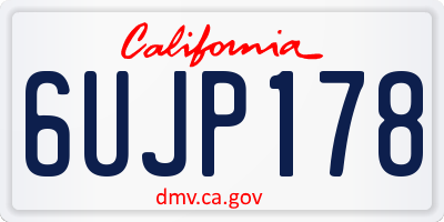 CA license plate 6UJP178