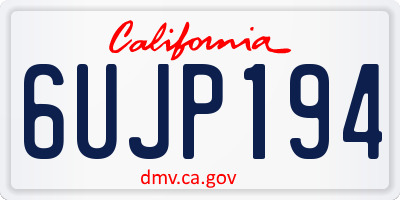 CA license plate 6UJP194