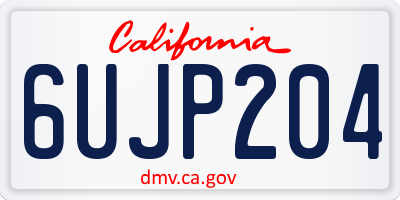 CA license plate 6UJP204