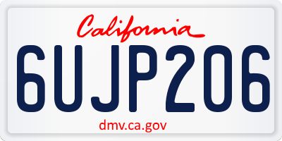 CA license plate 6UJP206