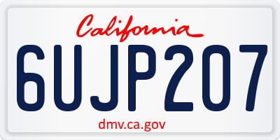 CA license plate 6UJP207
