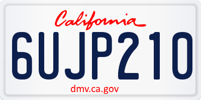CA license plate 6UJP210
