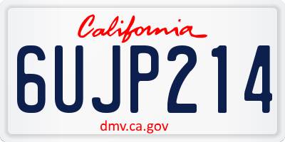 CA license plate 6UJP214
