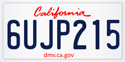 CA license plate 6UJP215