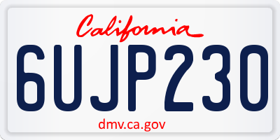 CA license plate 6UJP230