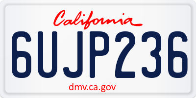 CA license plate 6UJP236