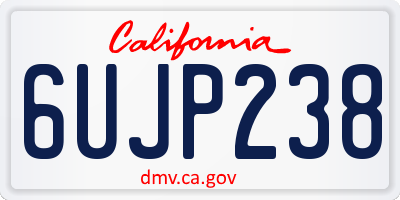CA license plate 6UJP238