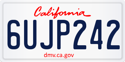 CA license plate 6UJP242