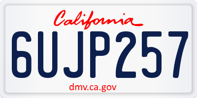 CA license plate 6UJP257