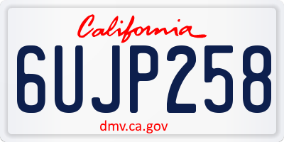 CA license plate 6UJP258
