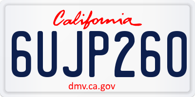 CA license plate 6UJP260