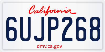 CA license plate 6UJP268