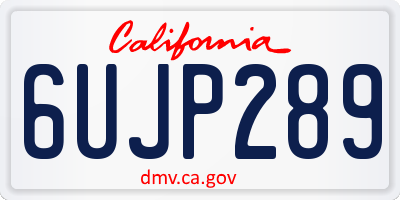 CA license plate 6UJP289