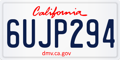 CA license plate 6UJP294