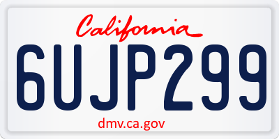 CA license plate 6UJP299