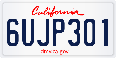 CA license plate 6UJP301