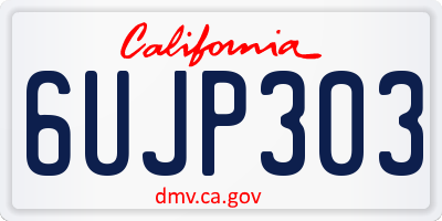 CA license plate 6UJP303