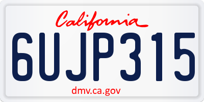 CA license plate 6UJP315