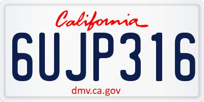 CA license plate 6UJP316