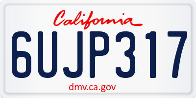 CA license plate 6UJP317