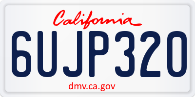 CA license plate 6UJP320