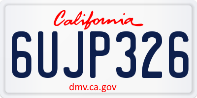 CA license plate 6UJP326