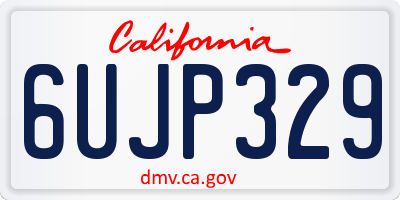 CA license plate 6UJP329