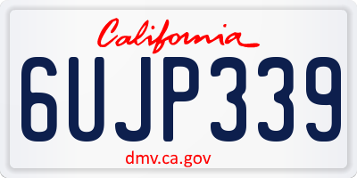CA license plate 6UJP339