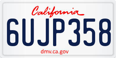 CA license plate 6UJP358