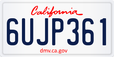 CA license plate 6UJP361