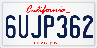 CA license plate 6UJP362