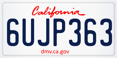CA license plate 6UJP363