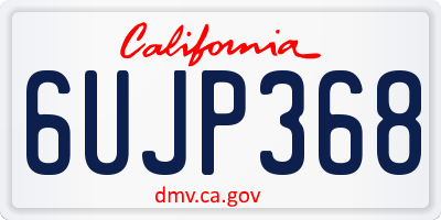 CA license plate 6UJP368