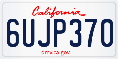 CA license plate 6UJP370