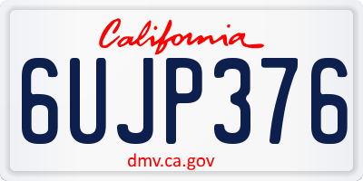 CA license plate 6UJP376