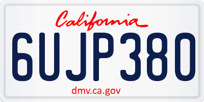 CA license plate 6UJP380
