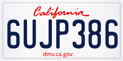 CA license plate 6UJP386