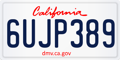 CA license plate 6UJP389