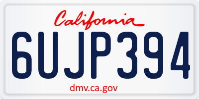 CA license plate 6UJP394