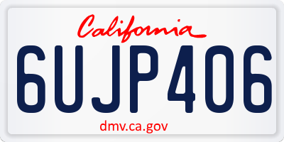 CA license plate 6UJP406