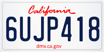 CA license plate 6UJP418