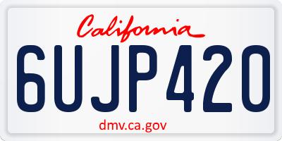 CA license plate 6UJP420