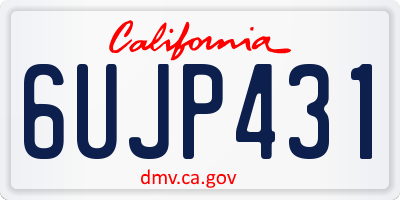 CA license plate 6UJP431