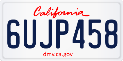 CA license plate 6UJP458